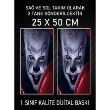 Özgül Reklam Pennywise Araç Araba Kapı Direği Kaplama Folyosu Dijital Baskı 50X25 cm Araç Kapı Direk Kaplama