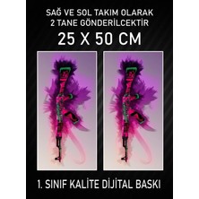 Özgül Reklam Ak-47 Araç Araba Kapı Direği Kaplama Folyosu Dijital Baskı 50X25 cm Araç Kapı Direk Kaplama