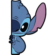 Özgül Reklam Stitch Sticker 9,5X14 cm Su Geçirmez Yüksek Çözünürlüklü Araba Laptop Oto Motor Kask Sticker