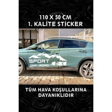 Özgül Reklam Off Road Sticker 110X50 cm / Araç Kapı Sticker / Araç Sticker / Dağ Arazi Sticker / Araba Kaplama
