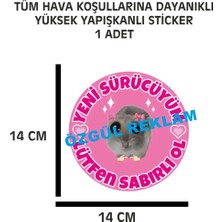 Özgül Reklam Acemi Sürücü Yeni Sürücü 14X14 cm Su Geçirmez Yüksek Çözünürlüklü Sticker Araba Motor Sticker