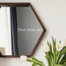 Özgül Reklam Isa Seni Seviyor Şık Ayna Yazı Sticker Jesus Loves You