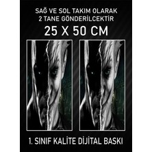 Özgül Reklam Joker Batman Araç Araba Kapı Direği Kaplama Folyosu Dijital Baskı 50X25 cm Araç Kapı Direk Kaplama
