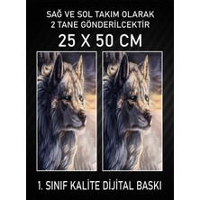 Özgül Reklam Kurt Araç Araba Kapı Direği Kaplama Folyosu Dijital Baskı 50X25 cm Araç Kapı Direk Kaplama