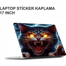 Özgül Reklam Kızgın Kedi Laptop Sticker / Laptop Kaplama / Laptop Etiket Çıkartma / Kızgın Kedi Sticker