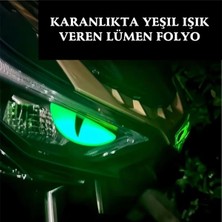 Özgül Reklam Şeytan Göz Sticker – Karanlıkta Yeşil Işık Veren Parlayan Kedi Gözü Etiketi | Lümen Folyo (1 Çift)