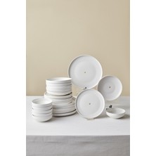 PremiumPort 24 Parça Klasik Porselen Yemek Takımı, 6 Kişilik, Modern ve Şık Tasarım