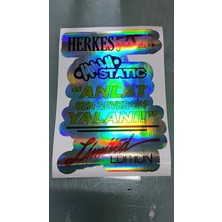 Özgül Reklam 32X22 cm Lüx Hologram Araba Arka Cam Yazıları / Lüx Hologram Arka Cam Sticker Set / Hologram Sticker