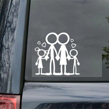 Özgül Reklam Çöp Adam Aile Sticker / Çöp Aile Sticker / Araç Sticker / Ayna Sticker / Motor Sticker