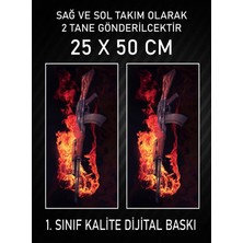 Özgül Reklam Ak-47 Araç Araba Kapı Direği Kaplama Folyosu Dijital Baskı 50X25 cm