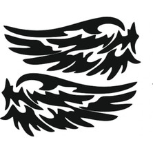 Özgül Reklam 2 Adet Araba Motorsiklet Leptop Kask Kanat Sticker Reflektörlü ve Düz Renkler Piano Black