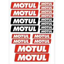 Özgül Reklam Motosiklet Kask Siyah Kırmızı Motul Çıkartma