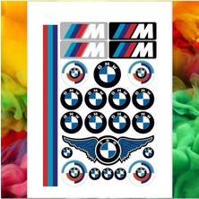 Özgül Reklam Motosiklet Kask Araç Arka Cam Laptop Telefon Mavi Bmw Çıkartma