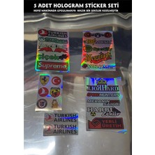 Özgül Reklam Hologram Sticker Seti 21 Parça 5 Takım / Araç Hologram Sticker / Bisiklet Sticker / Motor Sticker