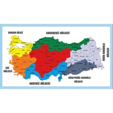 Özgül Reklam Türkiye Iller ve Bölgeler Haritası 50X70 Vinil Baskı