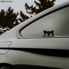 Özgül Reklam Siyah Kedi Kara Kedi Sticker Araba Sticker / Motor Sticker / Laptop Sticker