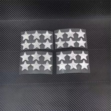 Özgül Reklam 24 Adet Yıldız Petekli Fosfor Reflektör Sticker Kask/ Araba Sticker / Motor Sticker / Laptop Sticker