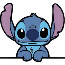 Özgül Reklam Stitch Sticker 13,5X12,5 Su Geçirmez Yüksek Çözünürlüklü Araba Laptop Oto Motor Kask Duvar Sticker
