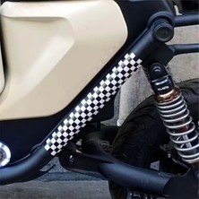 Özgül Reklam Dama Desen Siyah Beyaz Sticker Motor Sticker - Bisiklet Sticker - Araç Sticker - Scooter Stickler
