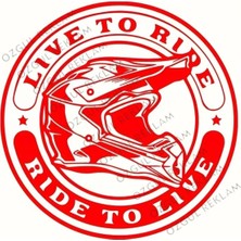 Özgül Reklam Yaşamak Için Sür, Sürmek Için Yaşa Motor Sticker Kask Sticker