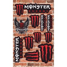 Özgül Reklam Monster Ekipman Kask Motorsiklet Grenaj Oto Bisiklet Sticker Seti