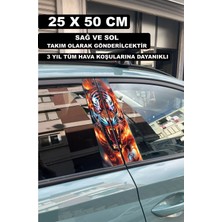 Özgül Reklam Kaplan Aslan Kapı Direk Kaplama 50X25 cm 2 Adet / Dijital Baskı / Araba Kapı Direk Kaplama