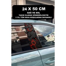 Özgül Reklam 7d Petek Araç Kapı Direği Kaplama Folyosu 50X25 cm 2 Adet / Araç Kapı Direk Kaplama