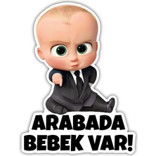 Özgül Reklam Patron Bebek Arabada Bebek Var Sticker 15X20 cm Su Geçirmez Yüksek Çözünürlüklü Araba Sticker