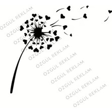 Özgül Reklam Karahindiba Çiçek Desenli Sticker Araba Sticker / Motor Sticker / Laptop Sticker