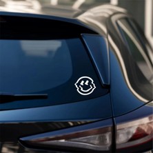 Özgül Reklam Gülücük Gülen Yüz Sticker Motor Sticker - Bisiklet Sticker - Araç Sticker - Scooter Stickler