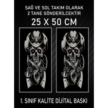 Özgül Reklam Kuru Kafa Araç Araba Kapı Direği Kaplama Folyosu Dijital Baskı 50X25 cm Araç Kapı Direk Kaplama