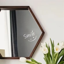 Özgül Reklam Gülümse Smile Ayna Yazısı Sticker, Cam Kapı ve Duvar Ev, Banyo, Gardırop Veya Araba Camı
