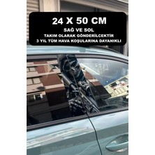 Özgül Reklam Araç Kapı Direk Kaplama Folyosu Kuru Kafa Desenli (Sağ Sol Takım) (2 Adet) - 24X50 cm