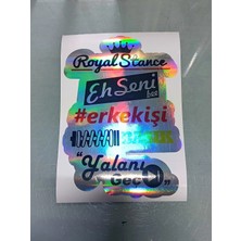 Özgül Reklam 32X22 cm Lüx Hologram Araba Arka Cam Yazıları / Lüx Hologram Arka Cam Sticker Set / Hologram Sticker