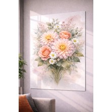 Özgül Reklam Pleksi Tablo | Çiçek - Beyaz Çiçek - Pembe Çiçek | 3 mm Pleksi Baskı | Ultra Hd Parlak Duvar Tablosu