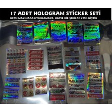 Özgül Reklam Hologram Sticker Seti 120 Parça 17 Takım / Araç Hologram Sticker / Bisiklet Sticker / Motor Sticker