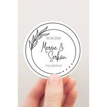 Özgül Reklam Kişiye Özel Isimli ve Tarihli Söz Nişan Kına Düğün Etiketi 72 Adet 4 cm Sticker