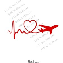 Özgül Reklam Kalp ve Uçak Kalp Ritmi Stickeraraba Sticker / Motor Sticker / Tampon Sticker
