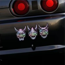 Özgül Reklam 3 Adet Prajna Maskesi Hologram Premium Korku Anime Araba Sticker / Motor Sticker / Laptop Sticker