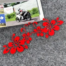 Özgül Reklam Hawaiian Hibiscus Çiçek Deseni Sticker Araba Sticker / Motor Sticker / Laptop Sticker