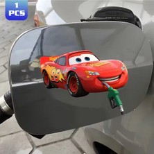 Özgül Reklam Mcqueen Baskılı Araba Stickerı Dayanıklı, Yakıt Kapağı Stickerı
