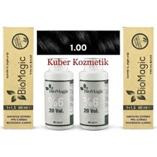 BioMagic 1.00 Siyah Amonyaksız Organik İçerikli Kalıcı Saç Boyası (2 Boya 2 Oksidan)