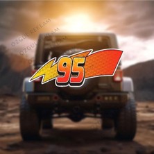 Özgül Reklam Mcqueen 95 Sticker Araba Sticker / Motor Sticker / Laptop Sticker