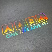 Özgül Reklam Tek Bir Hayat Onu Yaşa One Life Live It Kamp Sticker Araba Sticker / Motor Sticker / Laptop Sticker
