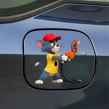 Özgül Reklam Tom ve Jerry Araba Yakıt Deposu Kapak Etiketi