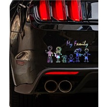 Özgül Reklam Çöp Adam Aile Sticker / Çöp Aile Sticker / Araç Sticker / Ayna Sticker / Motor Sticker