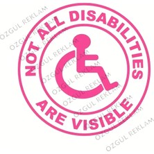 Özgül Reklam Tüm Engellilikler Görünür Değildir Sticker Araba Sticker / Motor Sticker / Laptop Sticker
