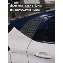 Özgül Reklam Renault Captur Uyumlu Petek Sticker / Mat Siyah / Sağ ve Sol Takım 2 Adet