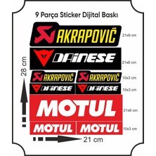 Özgül Reklam Motul Dainese Akropovic 9 Parça Sticker Etiket 21X28 cm