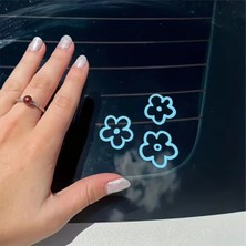 Özgül Reklam 3 Parça Çiçek Sticker Araba Sticker / Motor Sticker / Laptop Sticker